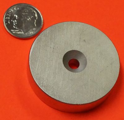 Neodymium Magnets 1.5 in x 3/8 in w/Dual Sided Countersunk Hole Disc