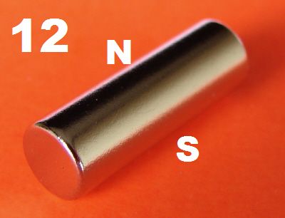 12 Neodymium Magnets Diametrically magnetized 3/16 in x 3/8 in