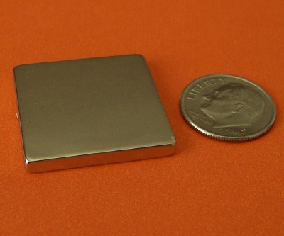 Rare Earth Magnets 1 in x 1 in x 1/8 in Neodymium Block N42