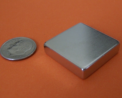 N50SH High Temp Neodymium Magnet 1 in x 1 in x 1/4 in Rare Earth Block