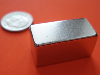 Rare Earth Magnets 1 in x 1/2 in x 1/2 in Neodymium Block N42