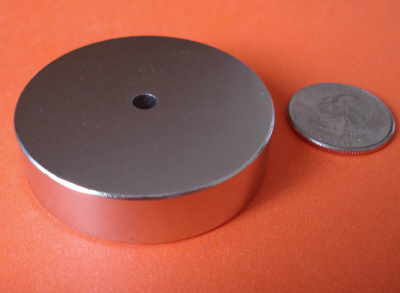 Neodymium Magnets 2 in x 1/2 in Disc with 3/16 in Hole Rare Earth