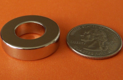 N48 Neodymium Ring Magnets 1 in OD x 1/2 in ID x 1/4 in NdFeB