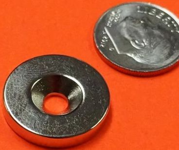 #6 Screw N38 Neodymium Magnets 3/4 in x 1/8 in Disk w/Countersunk