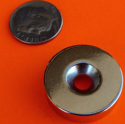 SMALL ROUND MOUNTED MAGNETS WITH HOLE 1-1/8 NEO