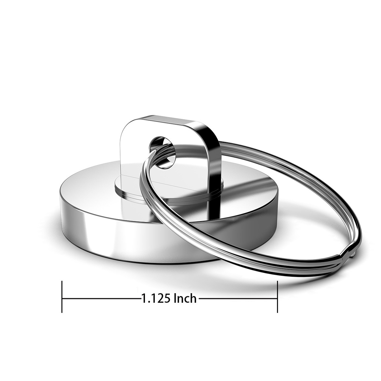 Neodymium Keyring Assembly Cup Magnets 1.125 inch Holder with Split Detachable Key Ring Hook