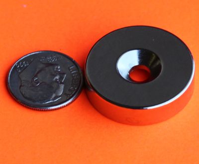 Very Strong N52 Neodymium Magnets 1 in x 1/4 in w/Dual Sided Countersunk Hole Disc
