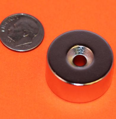 High Powered N52 Neodymium Magnets 1 in x 1/2 in Disc Dual Sided Countersunk Hole