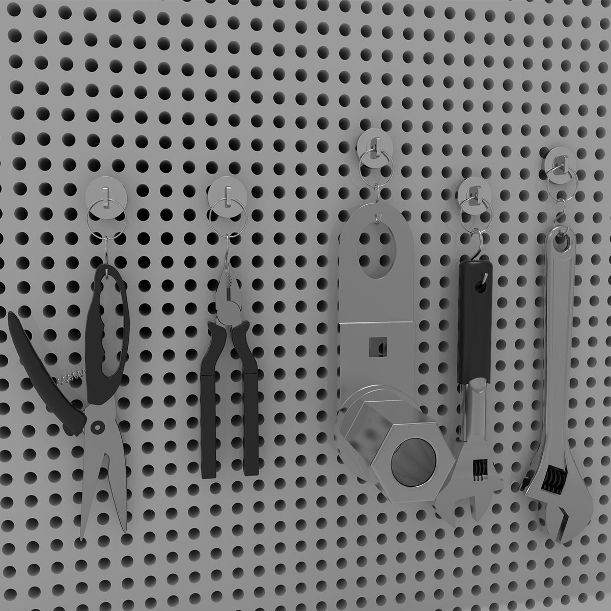 Neodymium Key Chain Magnet w/Logo, White
