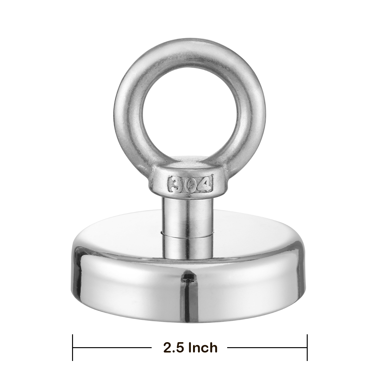 Strong Neodymium Eye Bolt Hook Fishing Cup Magnets 2.5 inch 270 LB